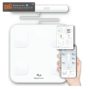 Balança De Bioimpedância Profissional 8 Sensores Digital App - Relaxmedic - Imagem 1