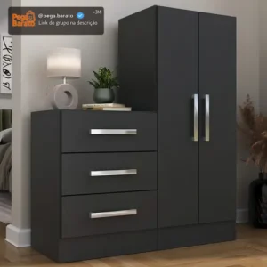 Cômoda 2 Portas 3 Gavetas Rodial Dunas Wt - Imagem 1