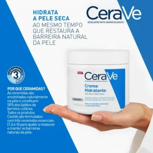 Creme Hidratante Corporal e facial para Pele Seca a Extra Seca Sem Perfume 454g CeraVe - Imagem 8