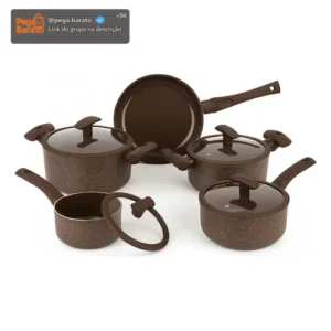 Conjunto Panelas Cerâmica 3mm 5 Peças Hércules Indução - Imagem 1