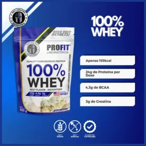 100% Whey Quality Concentrate Protein Refil 900g - Profit Sabor Leite Niño - Imagem 4