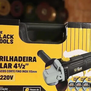 Esmerilhadeira lixadeira angular 750w 4.1/2 pol 115mm 11000rpm com maleta e discos bta780d The Black Tools - Imagem 2