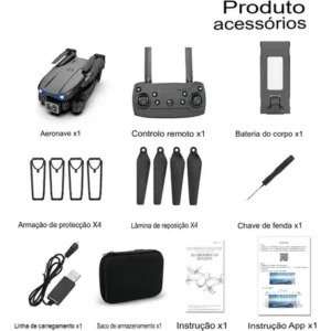Drone E99 4k Wifi 2 Dupla Hdcâmeras Profissional Cor Preto - Imagem 8