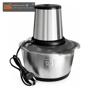 Processador Triturador Elétrico De Alimentos Inox 2 Litros - Imagem 1