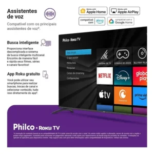 Smart Tv Philco 58 P58vik 4k Uhd Led Roku Dolby Audio Wi-fi Hdr10 110/220v - Imagem 3
