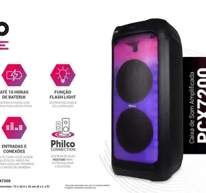 Caixa De Som Amplificada Philco Pcx7200 Bluetooth-1350w - Imagem 6