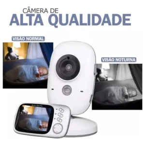 Baba Eletrônica Baby Monitor Vb603 Visão Noturna Dual Audio Cor Branco Estary Shop - Imagem 3
