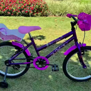 Bicicleta Aro 20 Roda Lateral Cadeirinha Boneca Violeta/pink - Imagem 2