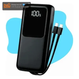 Carregador Portátil 20000 Turbo 22.5w Power Bank Premium Universal Rápido Voo Transporte Aéreo Para Samsung iPhone Xiaomi Motorola Celular Smartwatch Tablet Casenn Preto - Imagem 1