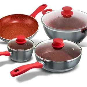 Conjunto De Panelas Philco Pkt407 4 Peças Cor Cinza/vermelho - Imagem 2