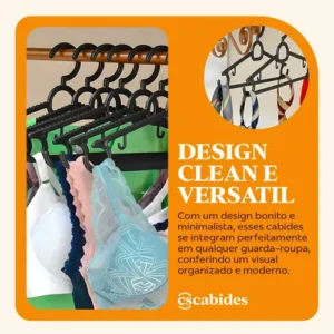 Kit 60 Cabides Pretos Adulto Antideslizante Reforçado Roupas - Imagem 6