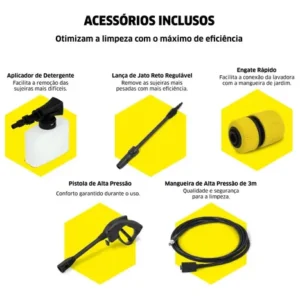 Lavadora De Alta Pressão Kärcher Prática Black 1500 Psi/libras 1400w 300l/h Com Aplicador De Detergente E Lança Regulável 220v - Imagem 10