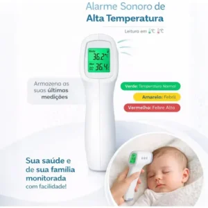 Termômetro Infravermelho Sem Contato Digital Medição Rápida Alta Precisão Display Lcd Memória Alarme Sensor Davely - Imagem 6