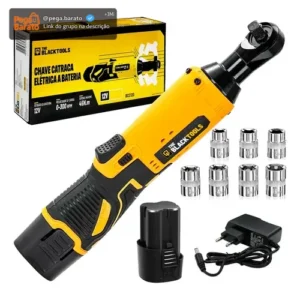 Chave Catraca A Bateria Sem Fio 12v 3/8 Pol 45 Nm BCC120 The Black Tools 110V/220V - Imagem 1