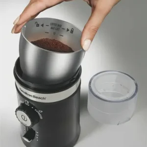 Moedor de Café Elétrico Hamilton Beach Ajustável Inox 150W Triturador Grãos Sementes Cuba Removível - Imagem 5