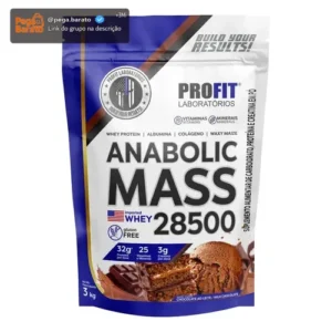 Hipercalórico Anabolic Mass 28500 3kg Profit Labs Sabor Chocolate - Imagem 1