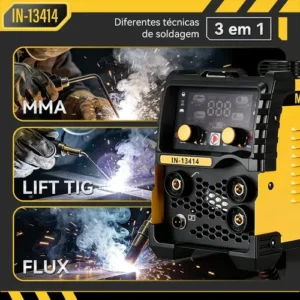Maquinas de Solda Inversora 300a 3 Em1 Mig Tig Mma Bivolt 110/220v Portátil Profissional Com Display Digital +Acessórios - Imagem 4