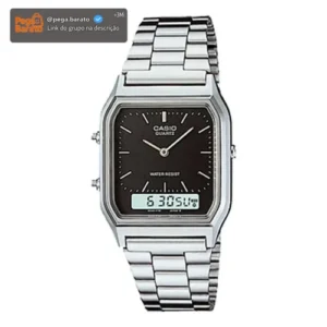 Relógio Casio Unissex Vintage Prata Aq-230a-1dmq - Imagem 1
