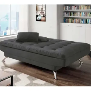 Sofá-cama 3 Lugares Casal Premium Suede Cinza Cinza Florido - Imagem 6