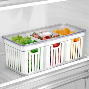 Organizador De Geladeira Grande Com 3 Cestos de Drenagem 6,8 L - Imagem 10