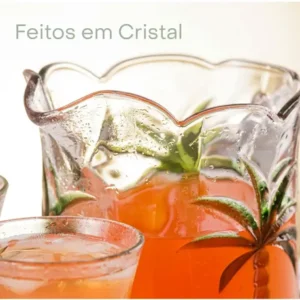 Conjunto 7 Peças Jarra de 1,3L Com 6 Taças de 240 ml Água Suco Cristal Palm Hand Painting Lyor - Imagem 3