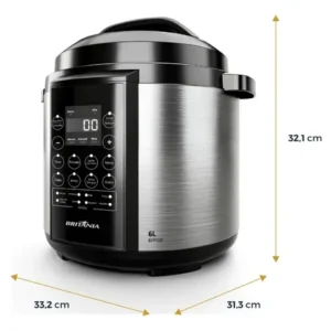 Panela Pressão Britânia Bpp06p Preto Com Inox - Imagem 3