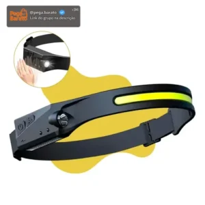 Lanterna de Cabeça LED Recarregável USB para Pesca e Camping com Sensor - Imagem 1