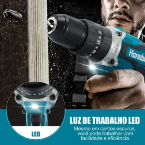 Parafusadeira Furadeira Impacto 13mm Brushless 21v 2 Bateria - Imagem 8