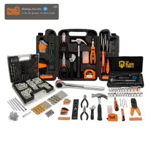Kit Jogo De Ferramentas 129 Peças Com Jogo De 40 Soquetes Chaves E Kit 300 Peças Brocas E Buchas The Black Tools - Imagem 1