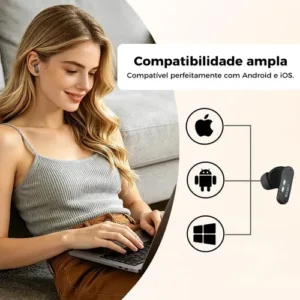 Fone De Ouvido Eletro Mex Sem Fio Série 44 Bluetooth 6.0 ,estojo Led Estilo Gamer, Som Potente + Até 7h De Bateria Earphone Pare, Funcionalidade De Tradução Por Ia, Jogos, Esportes, Fitness Branco - Imagem 8