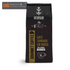 Café em Grao Torrado Expresso Arábica Torra Escura Grãos 1kg Gourmet Cafe Italle - Imagem 1