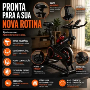 Bicicleta Ergométrica Spinning ITS Fitness Q5 com Roda de Inércia 8 kg e 6 Níveis de Resistência - Imagem 7