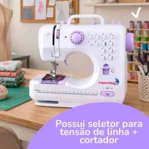 Máquina De Costura Reta ImportWay 12 Pontos Doméstica IWMC-505 Portátil Branco - Imagem 6