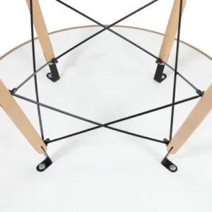 Conjunto Jantar Eames Eiffel Mesa 90cm Branco Com 4 Cadeiras Pés Madeira - Imagem 7