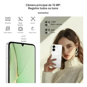 Celular Umidigi Note 90a 64gb 4gb Ram Cores Dual Sim Cor Branco Tela 6.75 5000mAh Elegante Ultimate - Imagem 5