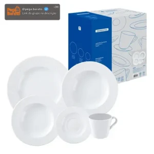 Aparelho de Jantar Ingrid em Porcelana 20 Peças Cor Branco Tramontina - Imagem 1