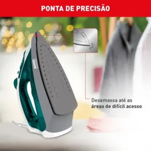 Ferro A Vapor Elétrico Arno Steamgliss Fsgp Cor Branco/Verde - Imagem 7
