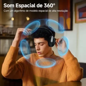 Headset QCY H3 Pro ANC 50dB Bluetooth 5.4 Multiponto 55h Cor Preto - Imagem 7