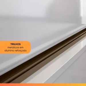 Guarda Roupas Casal 3 Portas Correr 2 Gavetas França Andirá Branco - Imagem 7