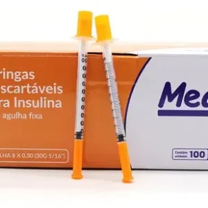 Seringa Insulina Medix 1ml Agulha Fina 8x0,3mm 30g 100 Unid - Imagem 3