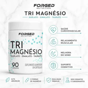 Tri Magnésio Quelato Dimalato Taurato 90 Cápsulas Alta Absorção - Forged Nutrition - Imagem 3