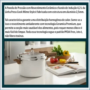 Panela De Pressão Antiaderente Cerâmica Indução Mimo 4,2l - Imagem 9