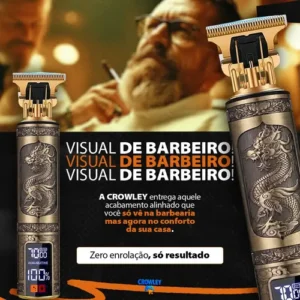 Maquina Barbear Maquininha Dragao Cortar Cabelo Barba Elétrica Aparador Depilador Intimo Pelos Masculino - Crowley - Imagem 3