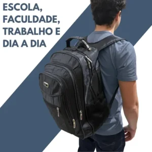 Mochila Masculina Impermeável Reforçada Aço Escola Notebook - Imagem 8