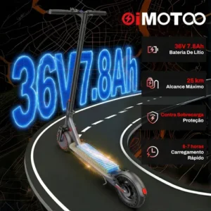 Oimotoo Patinete Scooter Elétrico 350w Dobrável C/bluetooth - Imagem 5