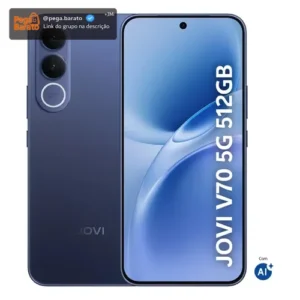 Smartphone JOVI V70 5G Câmera 200MP 512GB de Memória 16GB RAM (8GB + 8GB RAM expansível) Bateria de 7000mAh, Processador Octa-Core, Pacote de Benefícios com troca de tela grátis - Azul Safira - Imagem 1