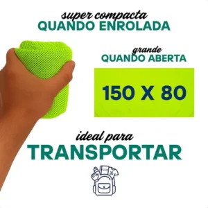 Toalha Microfibra Alta Absorção Grande 150 X 80 Cm Com Bolsa - Imagem 3