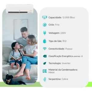 Ar-condicionado Lg Split Hi Wall Inverter 12.000 Btus Frio - Imagem 2