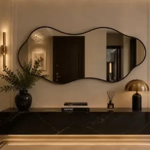 Espelho Orgânico grande com Moldura Lapidado 100x50 Preto - Imagem 4