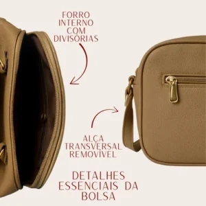 Bolsa Bag Feminina Média Baú Elegante Alça Ombro E Tiracolo - Imagem 5
